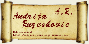 Andrija Ružesković vizit kartica